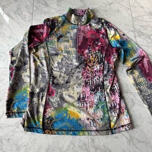 SNO SKINS Pink and Black zip Top